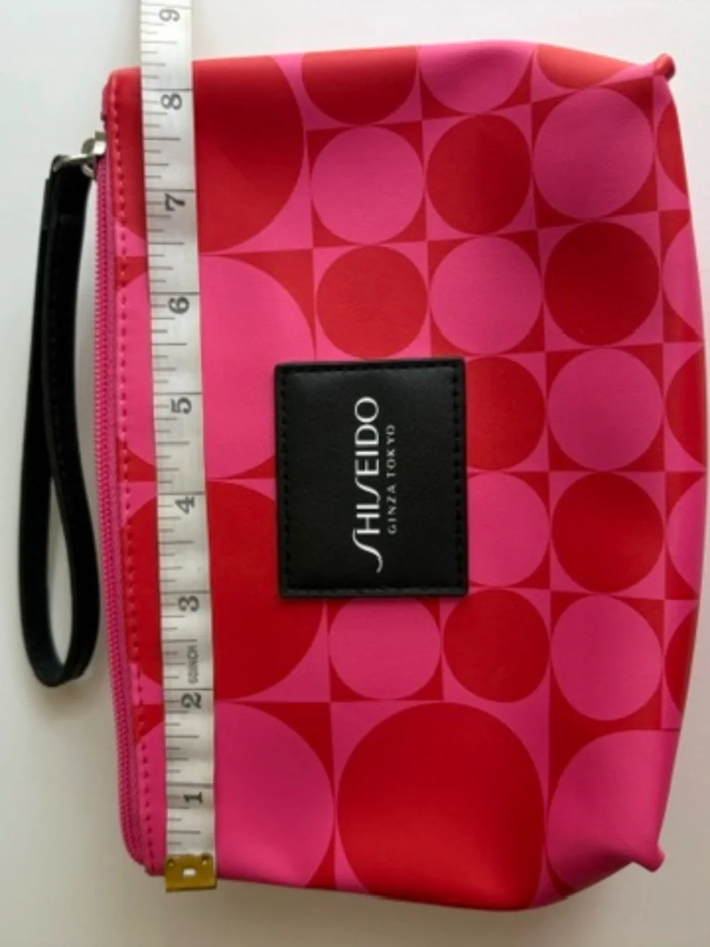 Shiseido Ginza Tokyo Red Patent with Zipper Cosmetic Makeup Bag